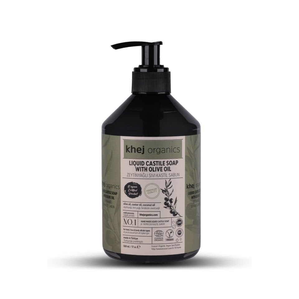 No.1- Zeytinyağlı Sıvı Kastil Sabunu 500 ML (Tüm Cilt Tipleri)