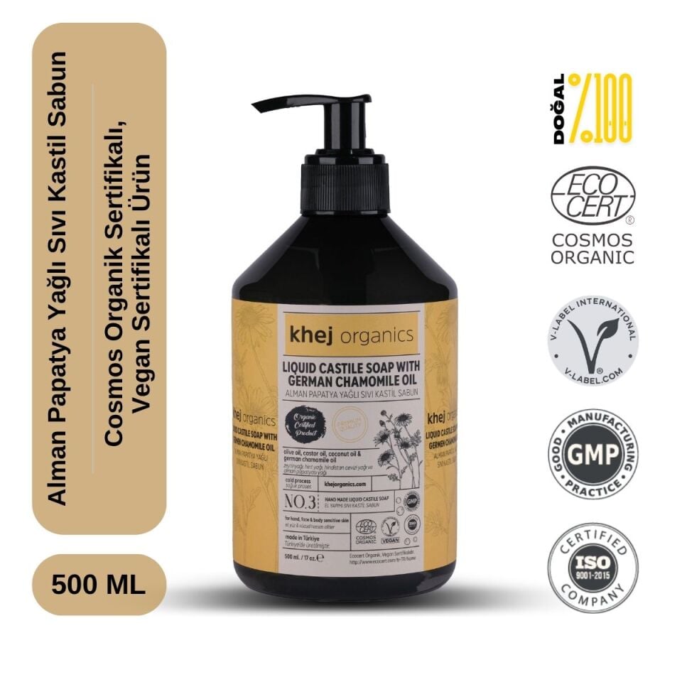 No.3 - Alman Papatyası Yağlı Sıvı Kastil Sabun 500ML (Hassas Cilt Sabunu)