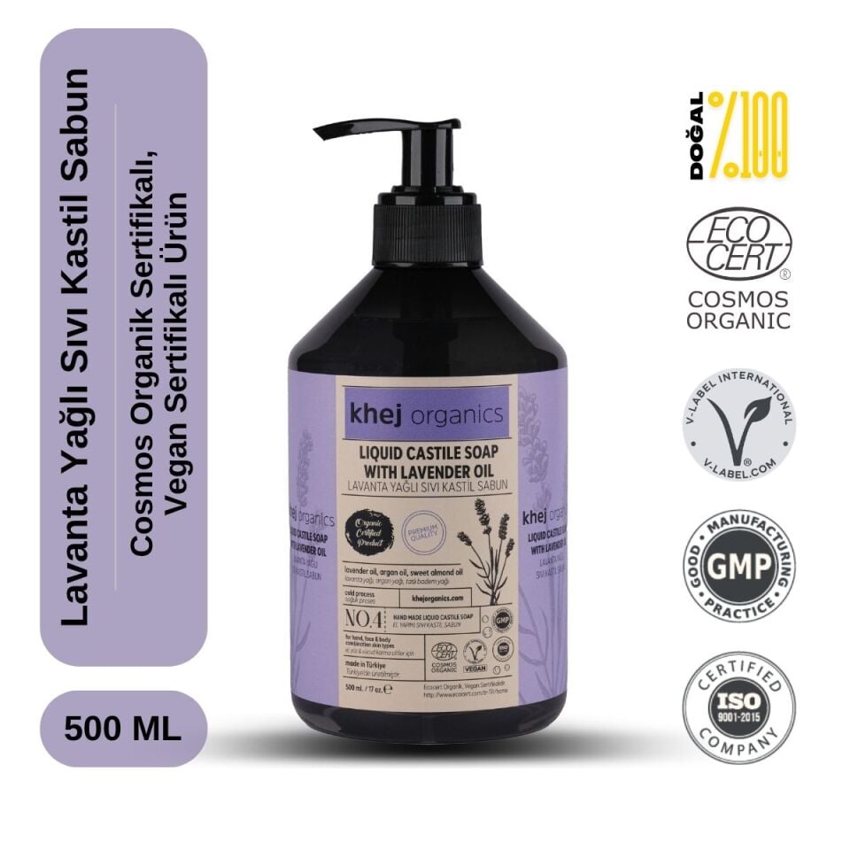 No.4 - Lavanta Yağlı Sıvı Kastil Sabun 500ML (Karma Cilt Sabunu)