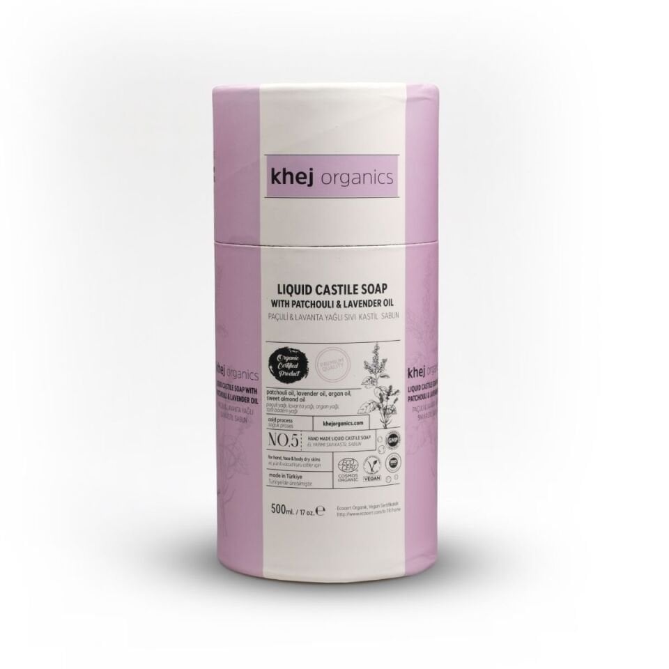 No.5 - Paçuli ve Lavanta Yağlı Sıvı Kastil Sabun 500ML (Kuru Cilt Sabunu)