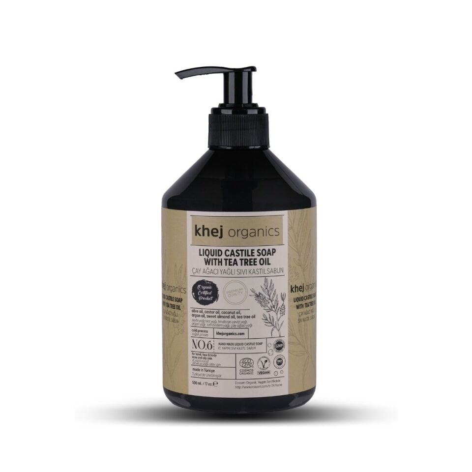 No.6 - Çay Ağacı Yağlı Sıvı Kastil Sabun 500ML (Akne/ Yağlı Cilt Sabunu)
